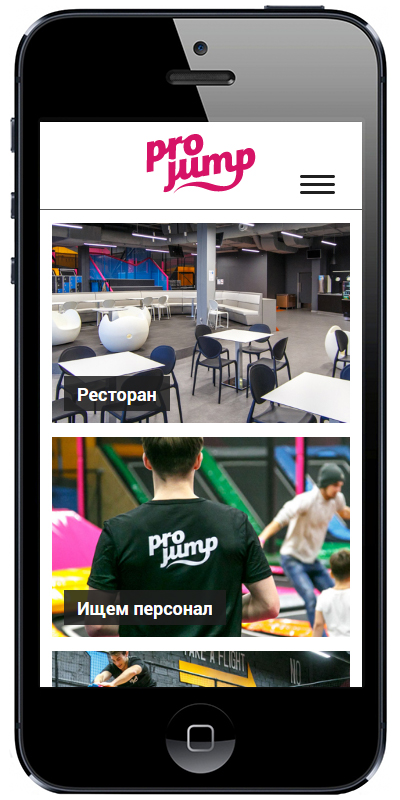 сайт батутного парка "pro jump"